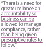 manage compliance rather than prescriptive rules