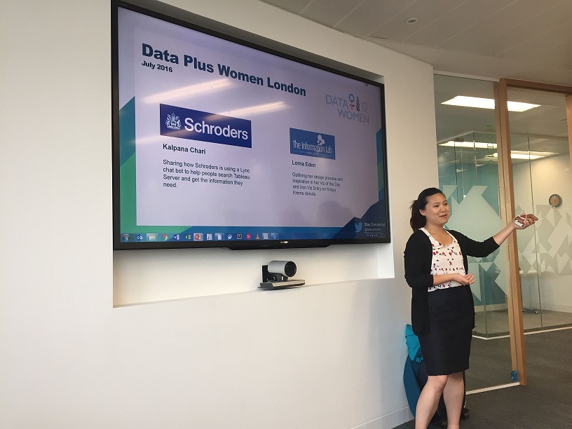 Emily Chen presenting Data Plus Women London