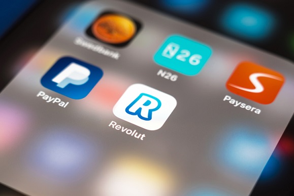 mobile and digital banking paypal revolut and paysera