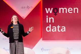 Helen Hunter group CDO of Sainsbury's speaking at Women in Data