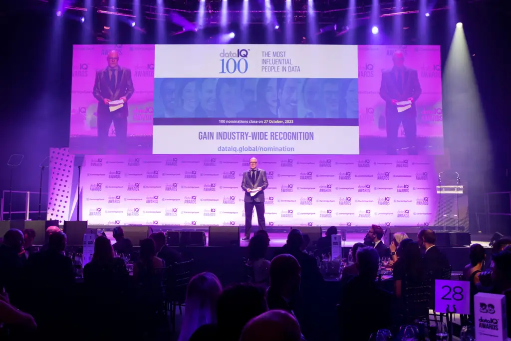 David Reed announcing the DataIQ Awards 2023