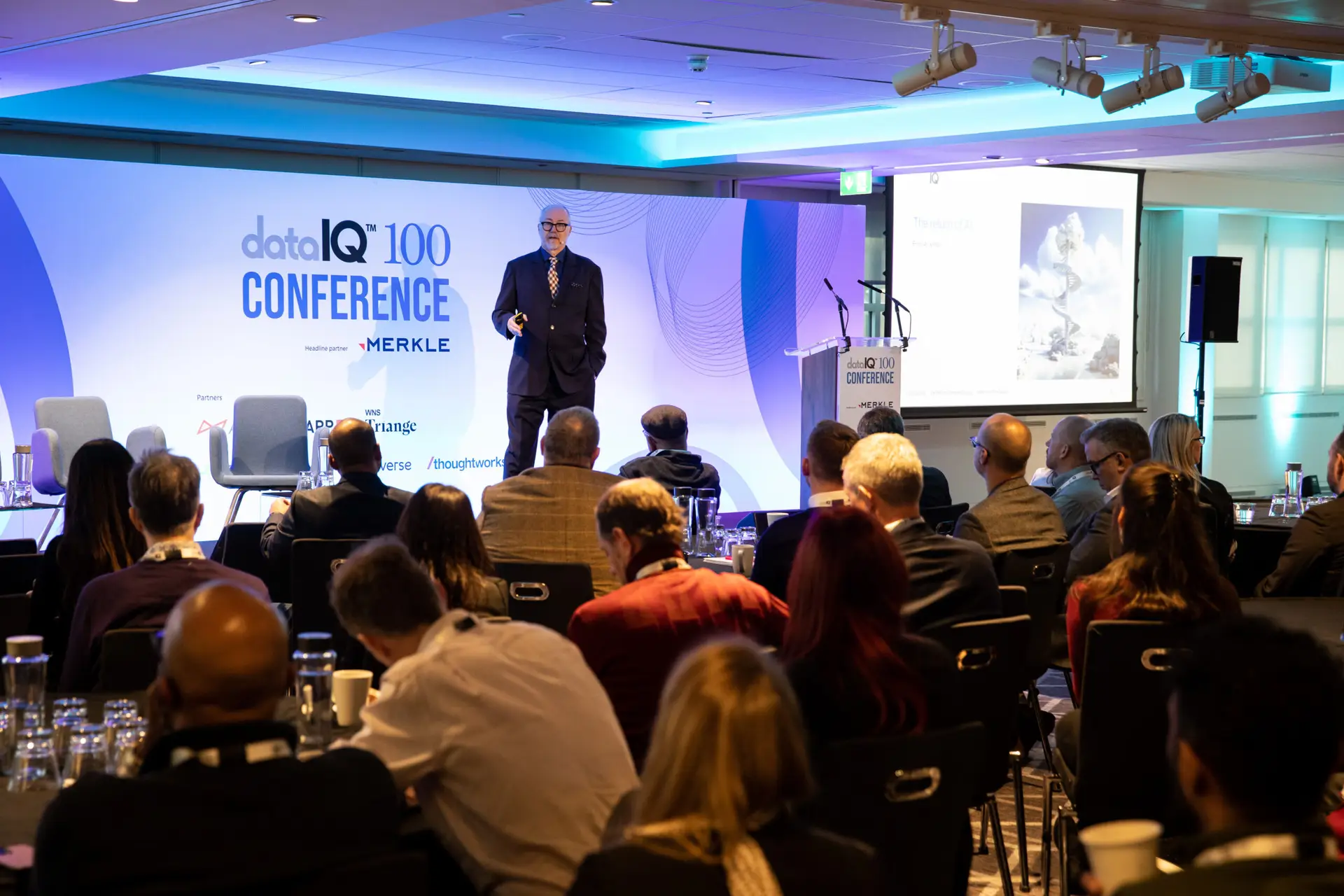 David Reed addressing an audience about AI at the 2023 DataIQ Conference