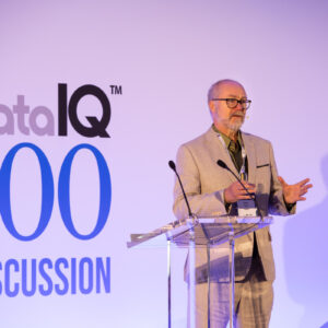 David Reed, Chief Knowledge Officer and Evangelist, DataIQ speaking at the DataIQ 100 discussion in 2023.