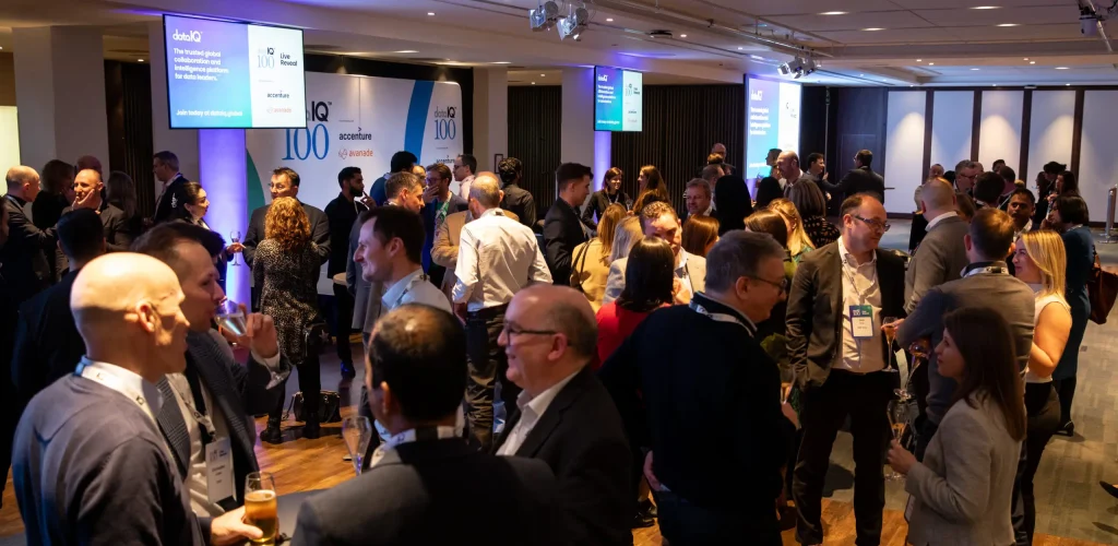 A busy room at the DataIQ 100 Reveal in 2024