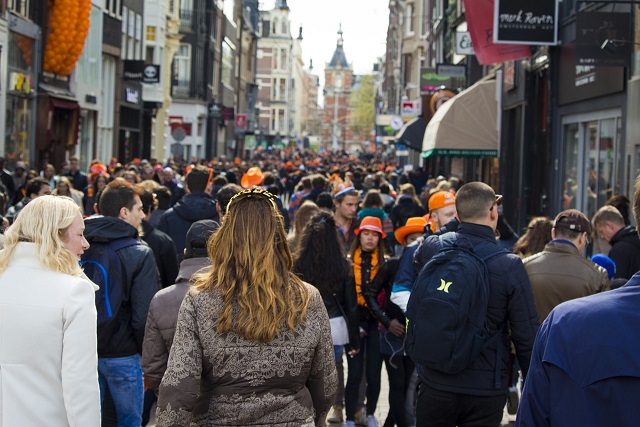 Shoppers in town centre