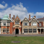 The front of the main building at Bletchley Park where the AI summit took place.