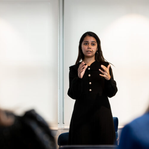 A data leader presenting to an audience.