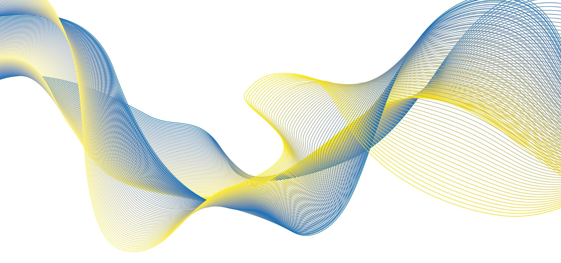 Blue and yellow abstract sound wave