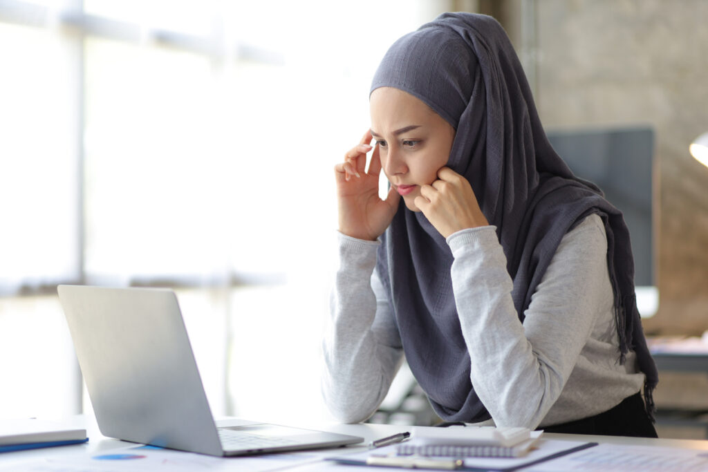 Women working in an office.