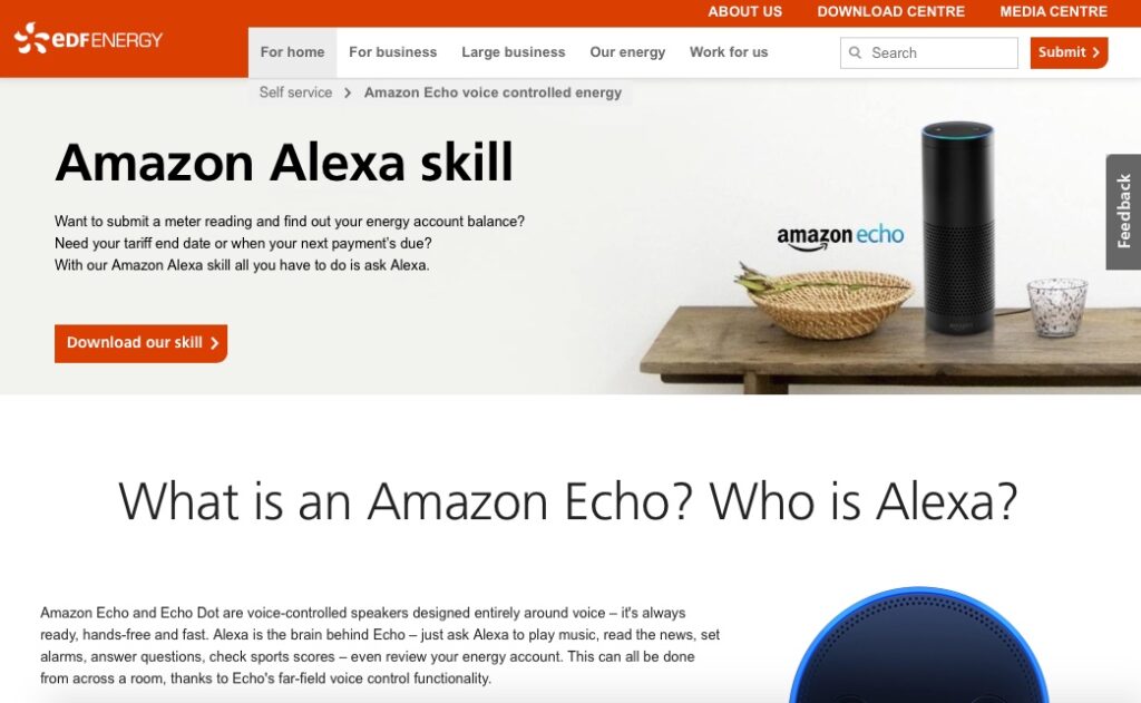 edf amazon alexa