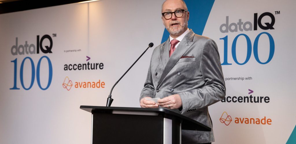 David Reed hosting the 2024 DataIQ 100 Reveal event.
